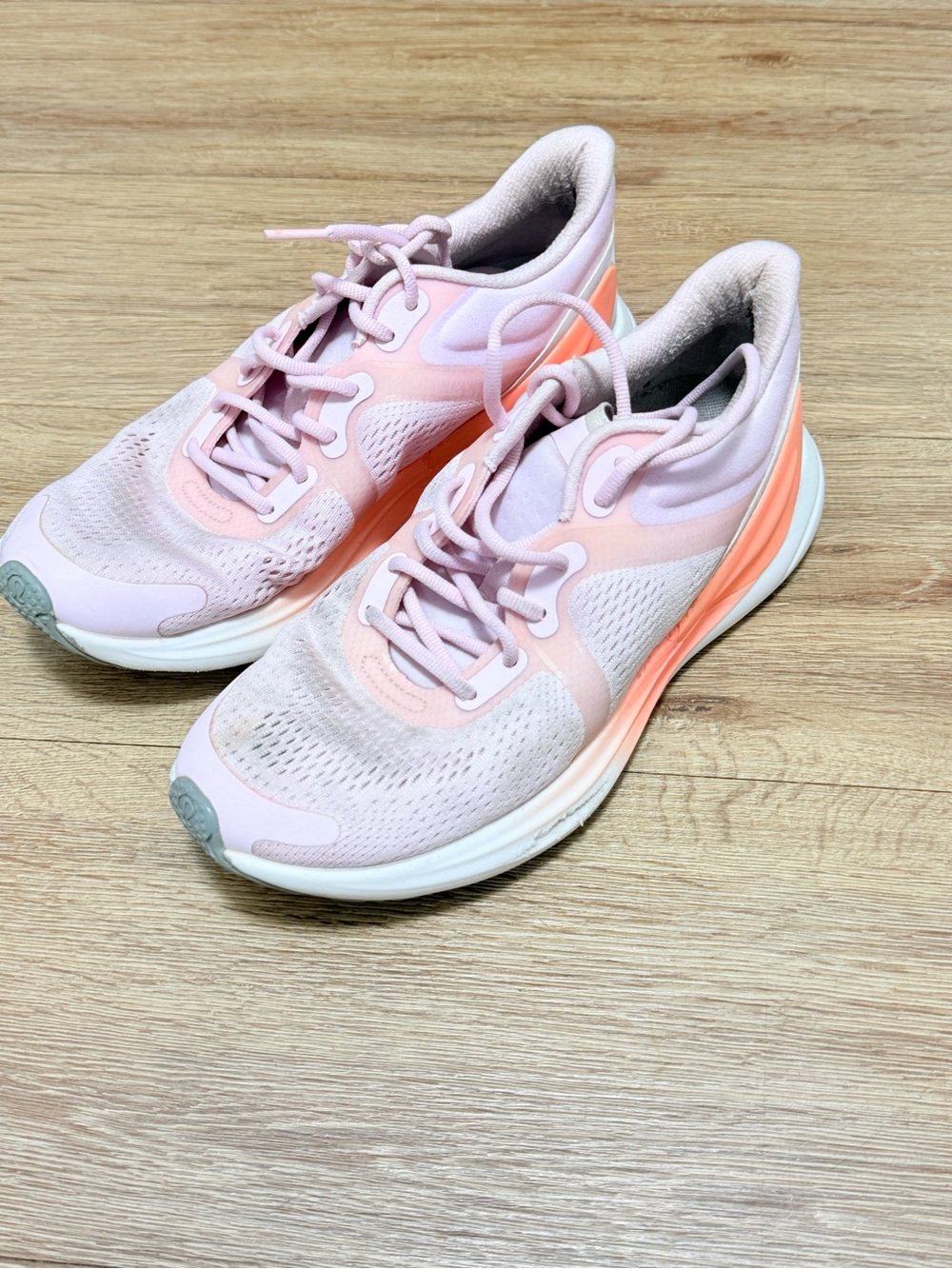 lululemon athletica Women's Light Pink and Coral Running Sneakers